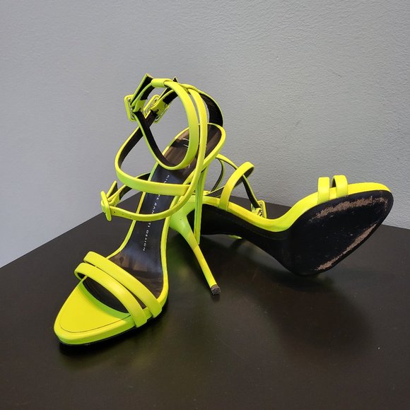 Giuseppe Zanotti neon lime green high heel strappy sandals - Picture 6 of 7